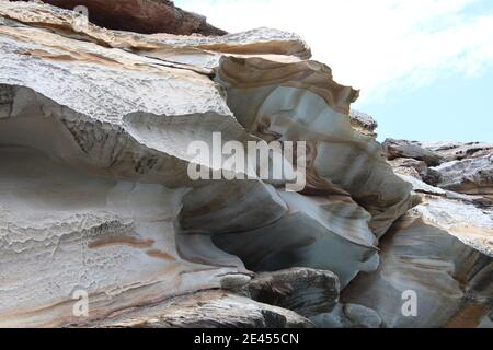 Formation de grès Rock avec érosion par le vent et l'eau en Nouvelle-Galles du Sud, en Australie Banque D'Images