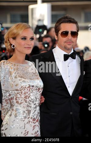 Brad Pitt et Diane Kruger arrivent pour la projection des 'Inglourious Basterdss' lors du 62e Festival de Cannes au Palais des Festivals de Cannes, France, le 20 mai 2009. Photo de Nebinger-Orban/ABACAPRESS.COM Banque D'Images