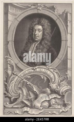 Jacobus Houbraken, 1698–1780, néerlandais, Sidney, comte de Godolphin. Gravure; épreuve avant inscription, avec le nom du graveur uniquement. Banque D'Images