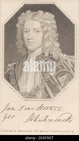 Imprimé par Edward Harding, 1755â€"1840, British, Thomas Holles, Duc de Newcastle, 1802. Gravure en crépi sur du papier vélin moyen, légèrement texturé et crème. Banque D'Images