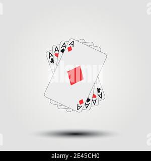 Jouer aux cartes de poker. Illustration vectorielle, quatre combinaisons Illustration de Vecteur