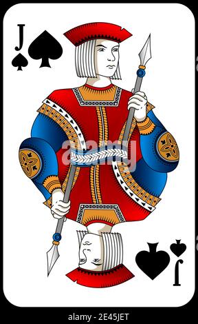 Le joueur de poker de carte de jeu de jack se lance. Nouveau design de cartes à jouer. Illustration de Vecteur