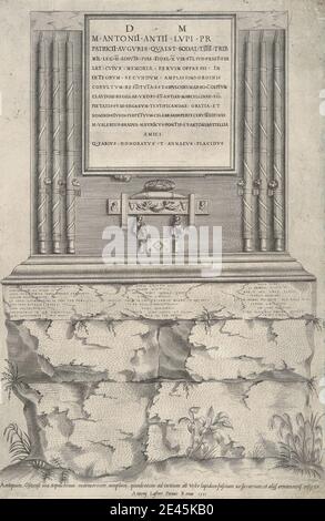 Imprimé par un artiste inconnu, XVIe siècle, M. Antonii Antii Lupi, 1551. Gravure en ligne sur du papier à la crème, légèrement texturé, de taille moyenne. Banque D'Images