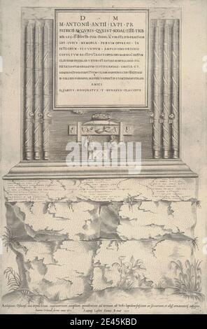 Imprimé par un artiste inconnu, XVIe siècle, M. Antonii Antii Lupi, 1551. Gravure en ligne sur du papier à la crème, légèrement texturé, de taille moyenne. Banque D'Images