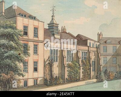 Samuel Ireland, actif 1760, est décédé en 1800, British, Staple Inn, entre 1794 et 1800. Aquarelle, stylo et encre noire sur papier vélin moyen, légèrement texturé, crème. Sujet architectural Banque D'Images