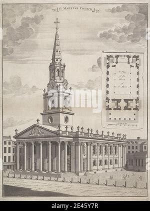 Sutton Nicholls, active 1725, British, St. Martin's Church. Gravure. Banque D'Images