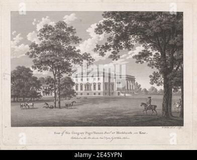 William Watts, 1752â€“1851, British, Siège de Sir Gregory page Turner Bart à Blackheath, Kent, 1782. Gravure. Banque D'Images