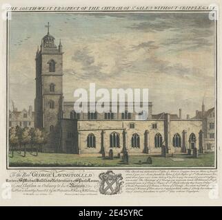 William Henry Toms, env. 1700 environ 1750, British, The Southwest Prospect of the Church of St. Giles without Cripplegate, 1737. Gravure. Banque D'Images