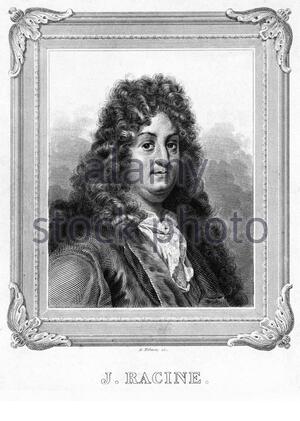 Le portrait de Jean racine, 1639 – 1699, est un dramaturge français, illustration ancienne de 1881 Banque D'Images