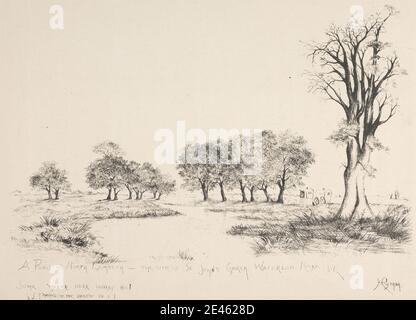 H. Pymm, actif en 1823, UN étang à North Lambeth - le site de l'église St. John's, chemin Waterloo, Sud-est. Reproduction. Banque D'Images