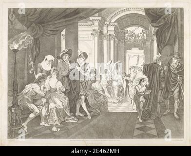 George Siegmund Facius, 1750â€"1804, Roméo et Juliette: Act I, scène V. UNE salle dans la maison de Capulet., 1789. Gravure. Shakespeare, William (1564-1616), dramaturge et poète Banque D'Images