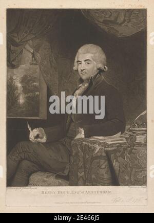 Charles Howard Hodges, 1764-1837, Royaume-Uni, Henry Hope Esq. D'Amsterdam, 1788. Mezzotint sur du papier légèrement épais, moyennement texturé, beige, couché. Banque D'Images