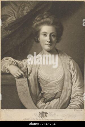 John Finlayson, 1730–1776, British, Mlle. Emily Wynyard, 1771. Mezzotint sur du papier crème légèrement épais et modérément texturé. Banque D'Images