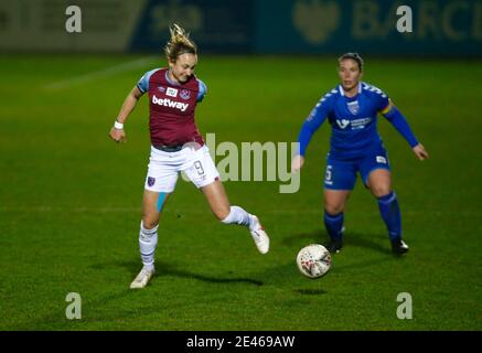 Dagenham, Royaume-Uni. 21 janvier 2021. DAGENHAM, ANGLETERRE - JANVIER 21: Martha Thomas de West Ham United WFC pendant FA femmes Continental Tires League Cup Quarter finale match entre West Ham United Women et Durham Women au stade de construction de Chigwell le 21 janvier 2021 à Dagenham, Angleterre Credit: Action Foto Sport/Alay Live News Banque D'Images