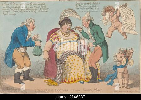 Charles Williams, actif 1796â€"1830, British, Theatrical Doctors Refering Clara's Notes!, 1802. Gravure. Banque D'Images