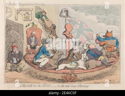 James Gillray, 1757–1815, British, A Block for the Whigs - Or, The New State Whirligig (Poor John Bulls House pillé à Noon Day), 1783. Gravure. Banque D'Images