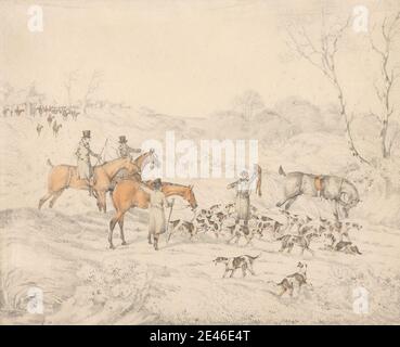 Peut-être Henry Thomas Alken, 1785â€"1851, Britannique, The Death, non daté. Graphite et aquarelle sur papier vélin. Buissons , mort , chiens (animaux) , clôture , renard (animal) , chasse au renard , collines , cavaliers , équitation , chevaux (animaux) , chiens (chiens) , chasse , chasseurs , chasse , paysage , hommes , art sportif , arbres Banque D'Images