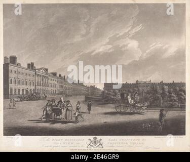 Robert Pollard, 1755â€"1838, British, Thor View of Grosvenor Square, 1789. Aquatint. Banque D'Images