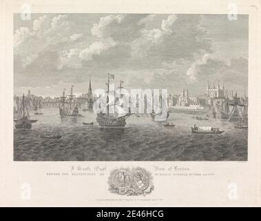 Bartholomew Howlett, 1767â€“1827, British, A South East View of London, avant 1666, 1818. Gravure. Banque D'Images