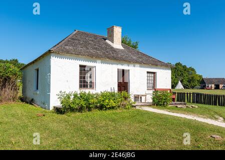 Construction de l'extérieur du lieu historique national de Lower fort Garry établi en 1831 par la Compagnie de la Baie d'Hudson. Saint-Andrews, Manitoba, Canada Banque D'Images