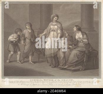 Francesco Bartolozzi RA, 1728â€"1815, Italien, actif en Grande-Bretagne (1764â€"99), Cornelia, mère des Gracchi, 1788. Gravure. Banque D'Images