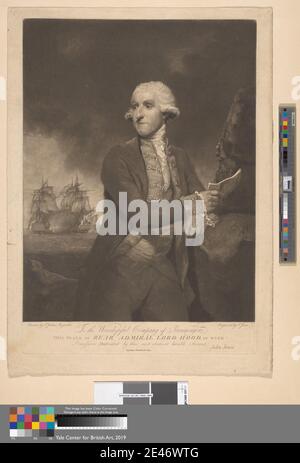 John Jones, env. 1745–1797, Britannique, contre-amiral Lord Hood, 1814. Mezzotint. Domaine public Banque D'Images