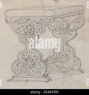 Augustus Welby Northmore Pugin, 1812–1852, British, Design for a Gothic Table, non daté. Graphite sur papier de moyenne texture légèrement crème. Sujet architectural , dessins , gothique (médiéval) , table Banque D'Images