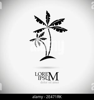 Objet Palm Tree. Illustration vectorielle. Paume avec logo. Illustration de Vecteur