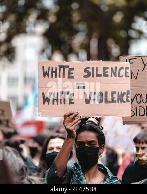 Allemagne - 08 juin 2020 : le racisme de la vie noire est une affaire de rallye en allemagne Banque D'Images