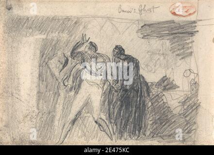George Romney, 1734–1802, British, MacBeth: Banquet Scene, non daté. Graphite sur papier de wove à texture moyenne. banquet , thème littéraire , Macbeth, pièce de William Shakespeare , pièces de William Shakespeare Banque D'Images