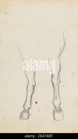 George Romney, 1734–1802, britannique, Study of a Horse's hooves, non daté. Graphite sur papier crème, légèrement texturé, moyen. Art animal Banque D'Images