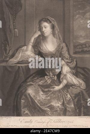 James McArdell, env. 1729–1765, Irish, Emily Comtesse de Kildare, 1754. Mezzotint. Domaine public Banque D'Images