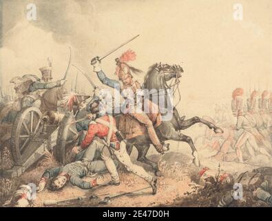 William Heath, 1795–1840, British, un épisode de la bataille de Waterloo, 1817. Aquarelle et graphite sur papier vélin crème modérément épais, légèrement texturé. Bataille , combats , français , art militaire , guerres napoléoniennes (1803-1815) , guerre , Waterloo, bataille de, Waterloo, Belgique, 1815. Belgique, Waterloo Banque D'Images