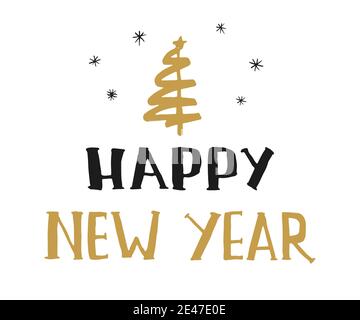 Carte de vœux du nouvel an, bonjour 2020. Illustration vectorielle de texte en lettrage dessiné à la main. Illustration de Vecteur