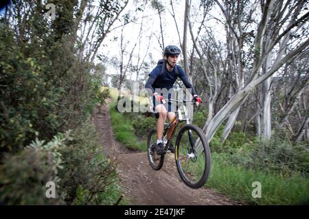 VTT, Thredbo, Nouvelle-Galles du Sud, Australie Banque D'Images