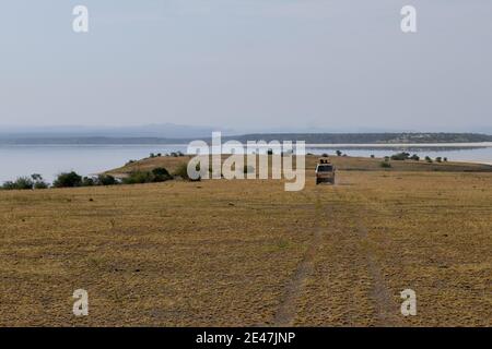 Paysages pittoresques contre le ciel au lac Magadi, Kenya Banque D'Images