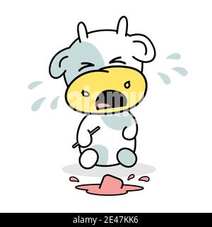 pleurs vecteurs de taureau, glace tombée, glace tombée et fondue, glace flaque Illustration de Vecteur