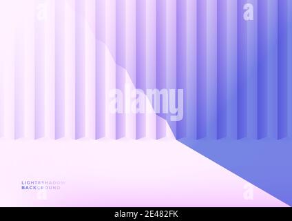 Mur de studio violet réaliste, lumière vide et intérieur de la salle d'ombre en 3D minimale. Illustration de Vecteur