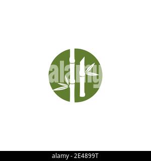 Logo vectoriel bambou modèle icône illustration design Illustration de Vecteur