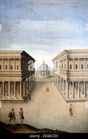 Octavian Portico ou Porticus Octavia (construit 168BC) Rome c17th peinture murale ou panneau mural au Palais de la Berbie Albi France Banque D'Images