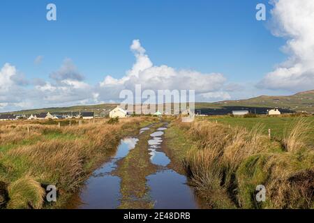 Irish Country Lane, près de Portmagee, comté de Kerry Banque D'Images