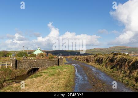 Irish Country Lane, près de Portmagee, comté de Kerry Banque D'Images