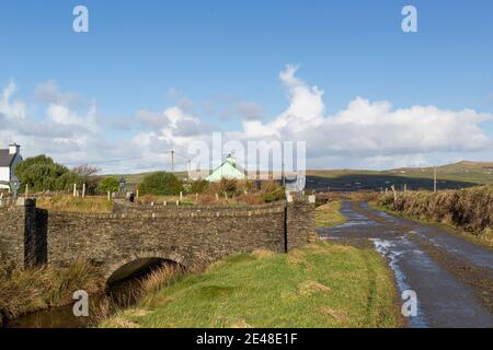 Irish Country Lane, près de Portmagee, comté de Kerry Banque D'Images