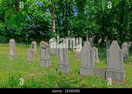 Cimetière juif près de Beilstein, vallée de la Moselle, Rhénanie-Palatinat, Allemagne Banque D'Images