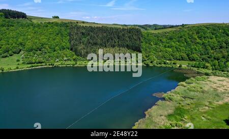 Meerfelder Maar près de Meerfeld, Vulkaneifel, Eifel, Rhénanie-Palatinat, Allemagne Banque D'Images