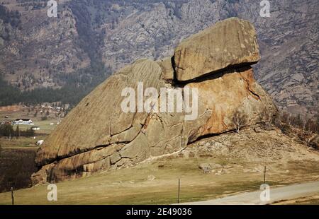 Turtle Rock dans le Parc National de Gorkhi-Terelj. La Mongolie Banque D'Images
