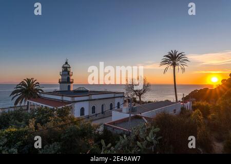 PHARE DE CALELLA (© MARIA PARELLADA 1859) CALELLA COSTA DEL MARESME CATALOGNE ESPAGNE Banque D'Images