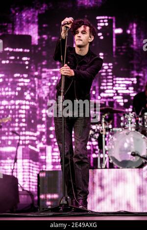 Aarhus, Danemark. 11 juin 2017. Le groupe de rock indépendant anglais The 1975 joue un concert lors du festival de musique danois Northside 2017 à Aarhus. Ici, le chanteur Matthew Healy est vu en direct sur scène. (Crédit photo: Gonzales photo - Lasse Lagoni). Banque D'Images