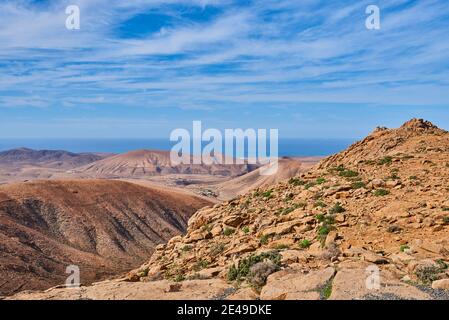 Paysage du parc rural de Betancuria à Fuerteventura, îles Canaries, Espagne, Europe Banque D'Images