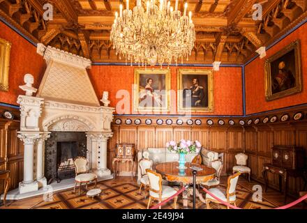 Salle de cheminée, château de Marienburg, région de Hanovre, Basse-Saxe Banque D'Images